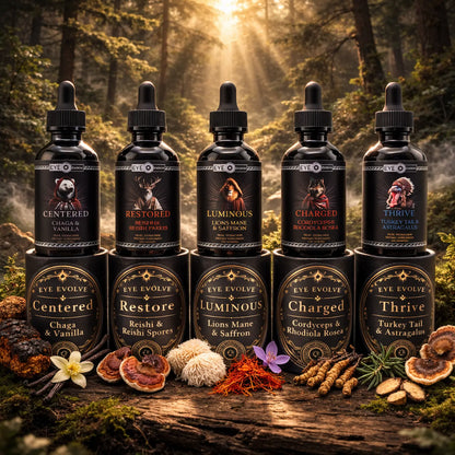 Elemental ritual mushroom tincture bundle Eye Evolve complete health benefits with functional mushrooms