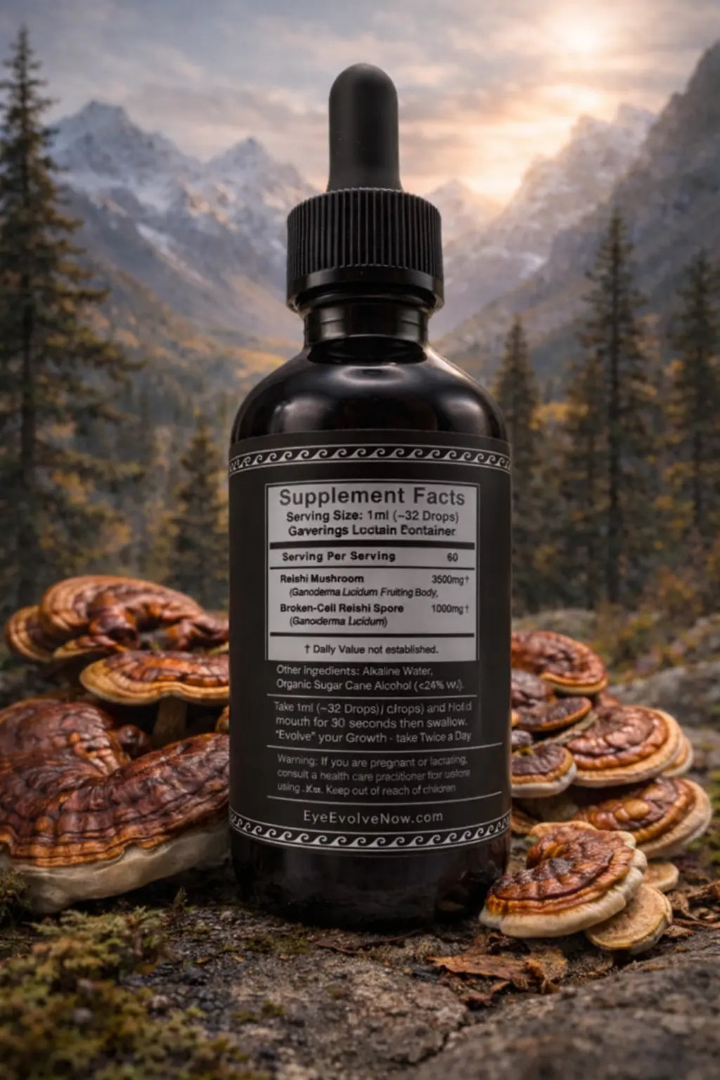 Restored Reishi and reishi Spore tincture label detail